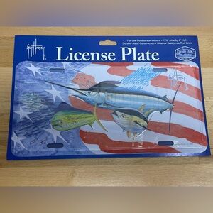 Guy Harvey USA Offshore Marlin, Mahi & Tuna Metal License Plate. New Car Tag.